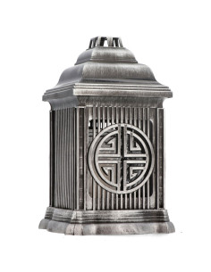 Znicz Lampion Omaris Wzór Orientalny Srebrny 25cm